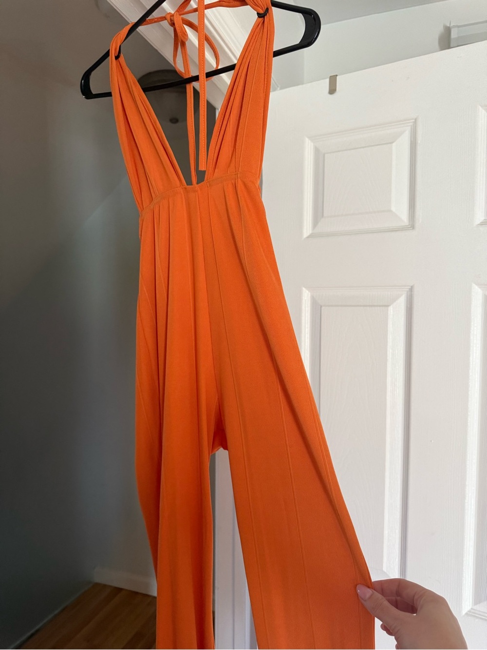 Pretty Little Thing: Women's Orange Halter Jumpsuit